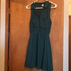 H&M button up sheer back dress